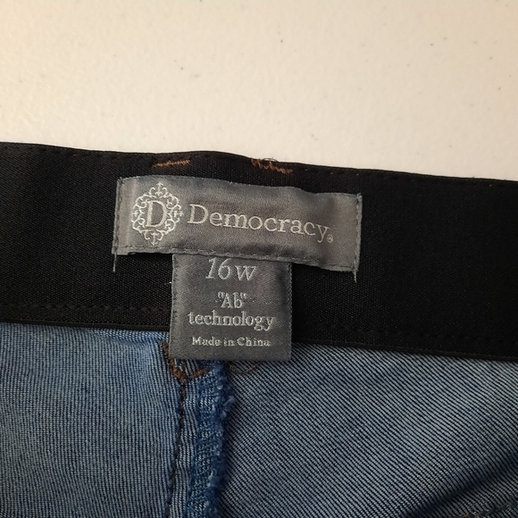 Democracy Ab Technology Dark Wash Raw Hem Ankle Skinny Jeans size 16W - Picture 6 of 14